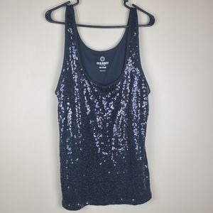 Old Navy Black Sequin Tank Top - Size XXL